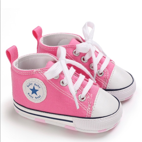 Baby Toddler Pink Lace-up Hightop Prewalker Shoes